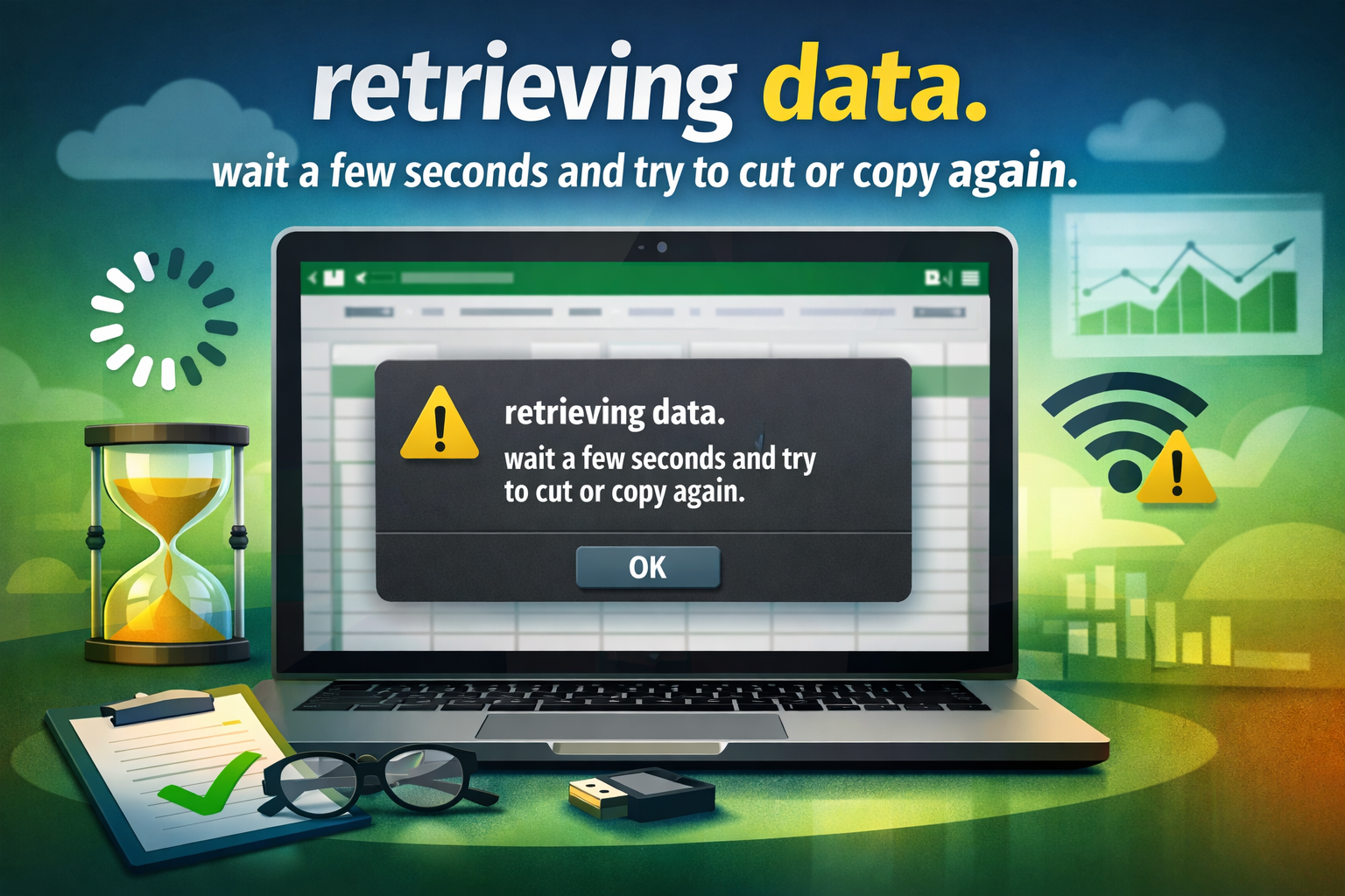 Excel Online “retrieving data. wait a few seconds and try to cut or copy again.” – Fix It Fast